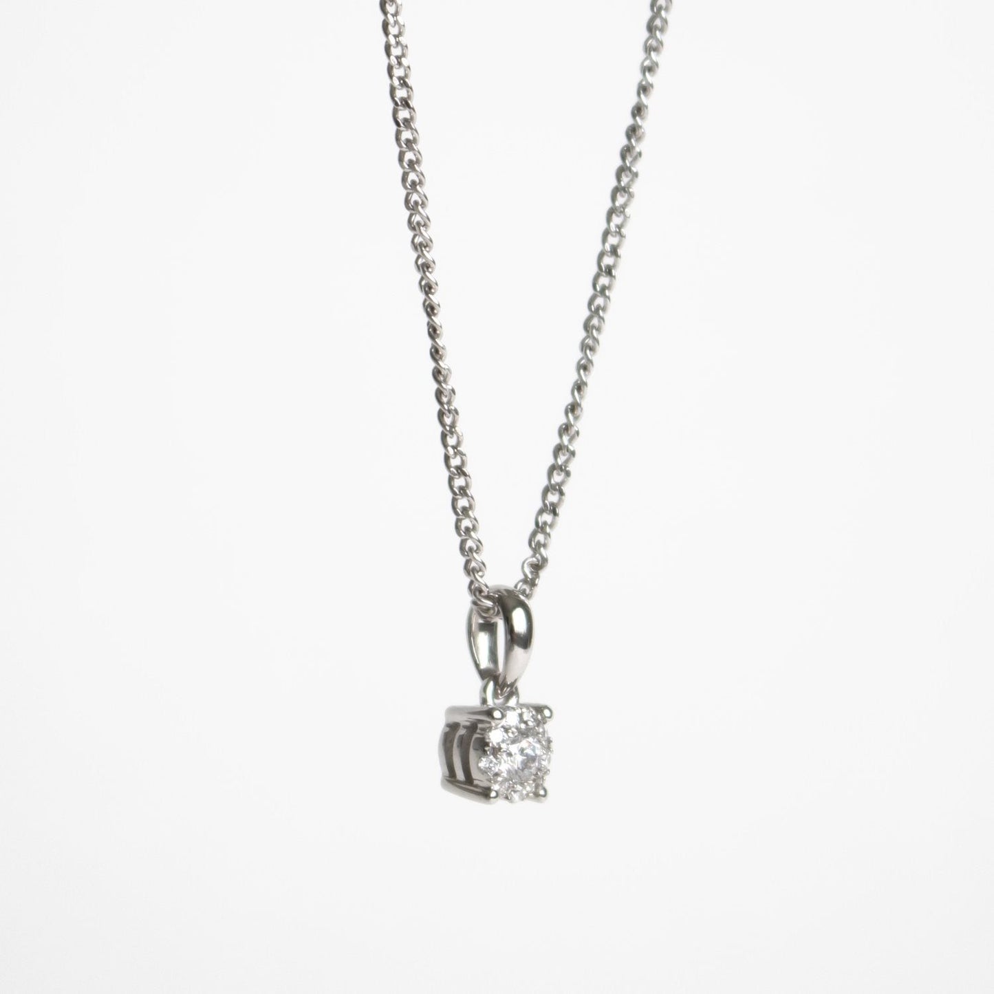 18ct White Gold Diamond Pendant - 19 Eleven Jewellers