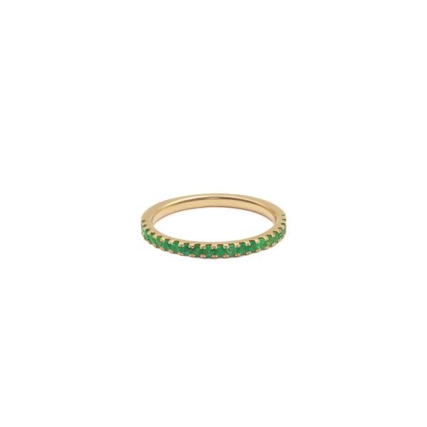 9ct Yellow Gold Half - Eternity Emerald Ring - 19 Eleven Jewellers