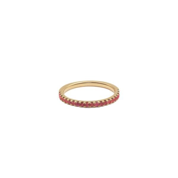 9ct Yellow Gold Half - Eternity Ruby Ring - 19 Eleven Jewellers