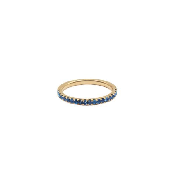 9ct Yellow Gold Half - Eternity Sapphire Ring - 19 Eleven Jewellers