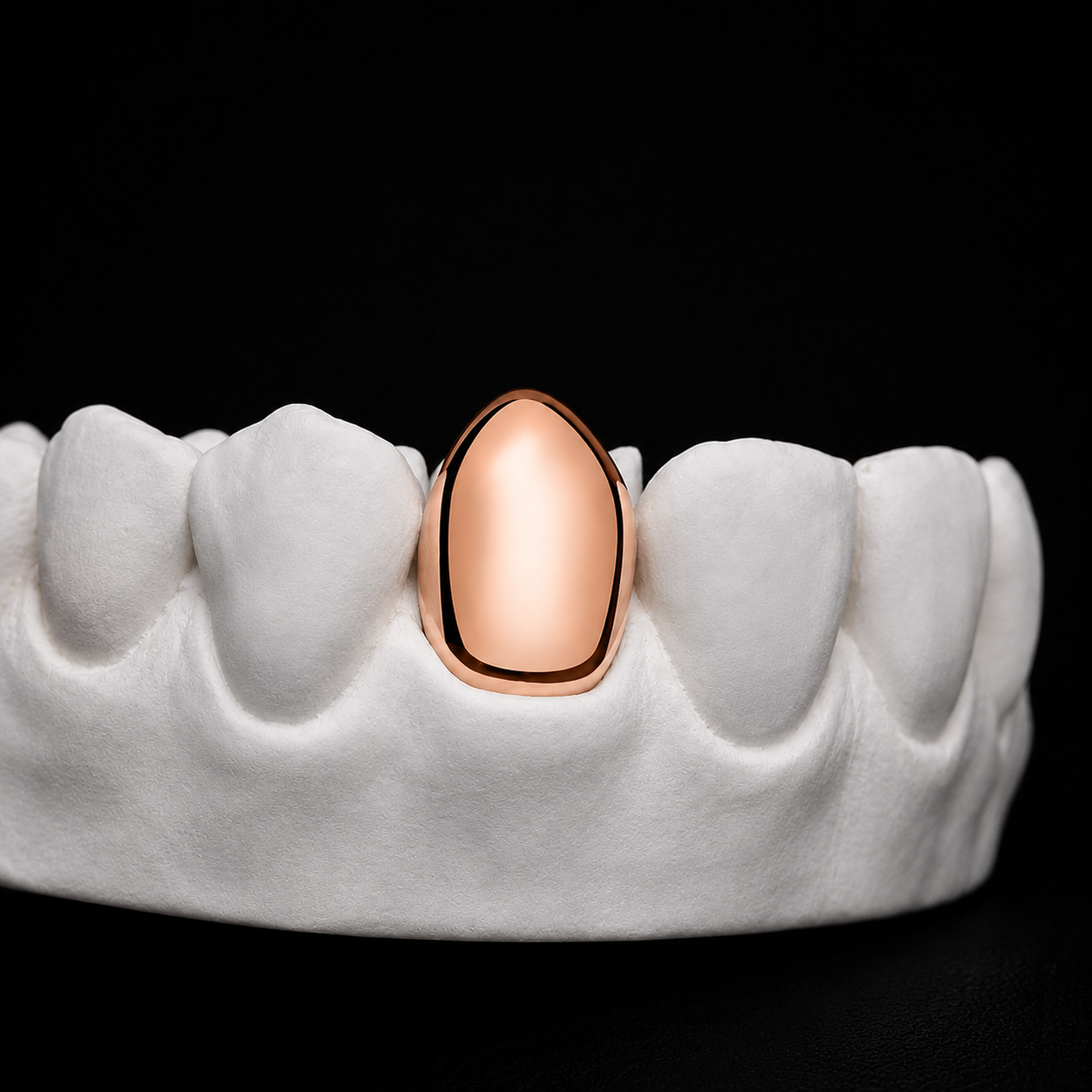 Single Cap Grillz — Plain Solid — Rose Gold