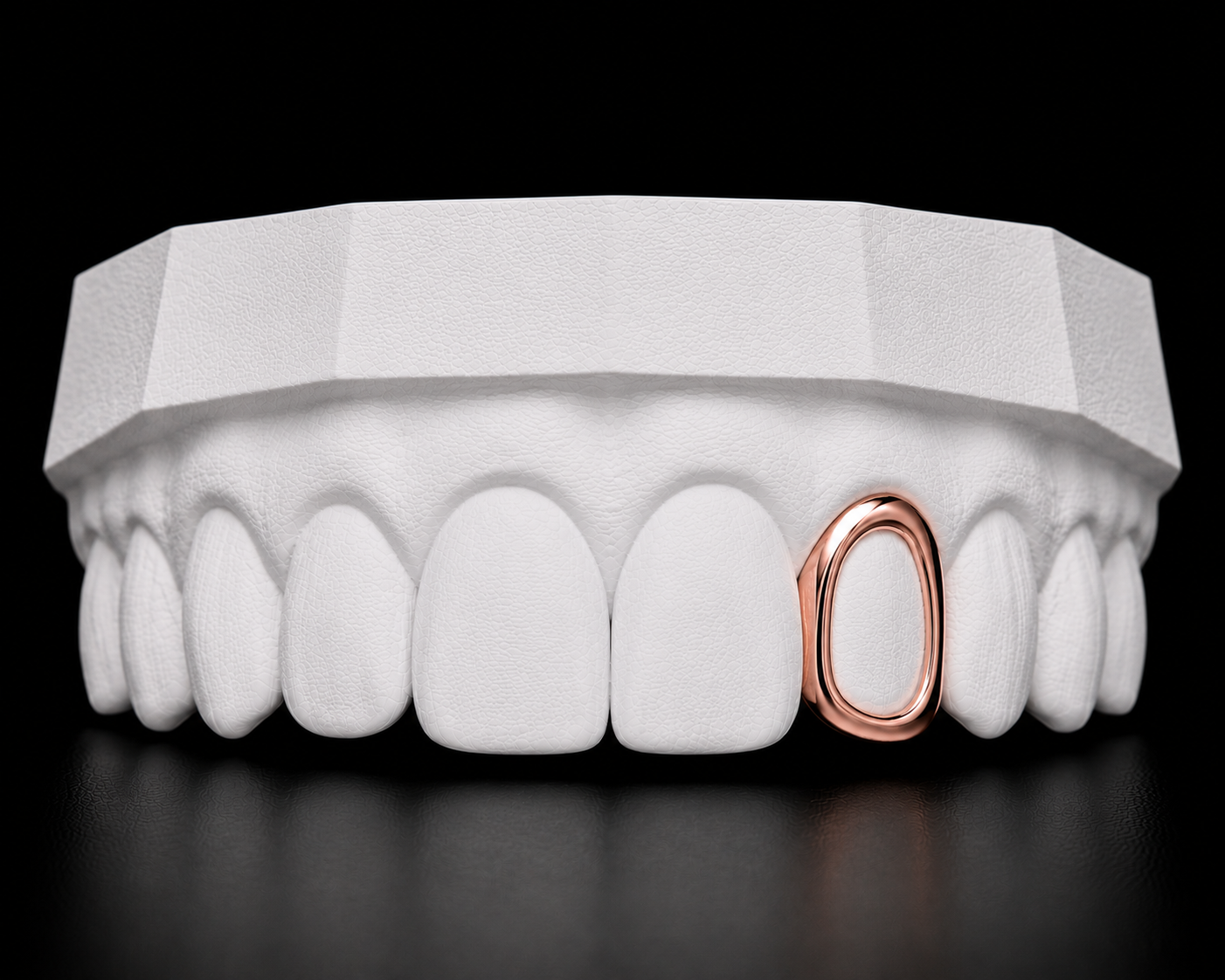 Single Cap Grillz — Window — Rose Gold