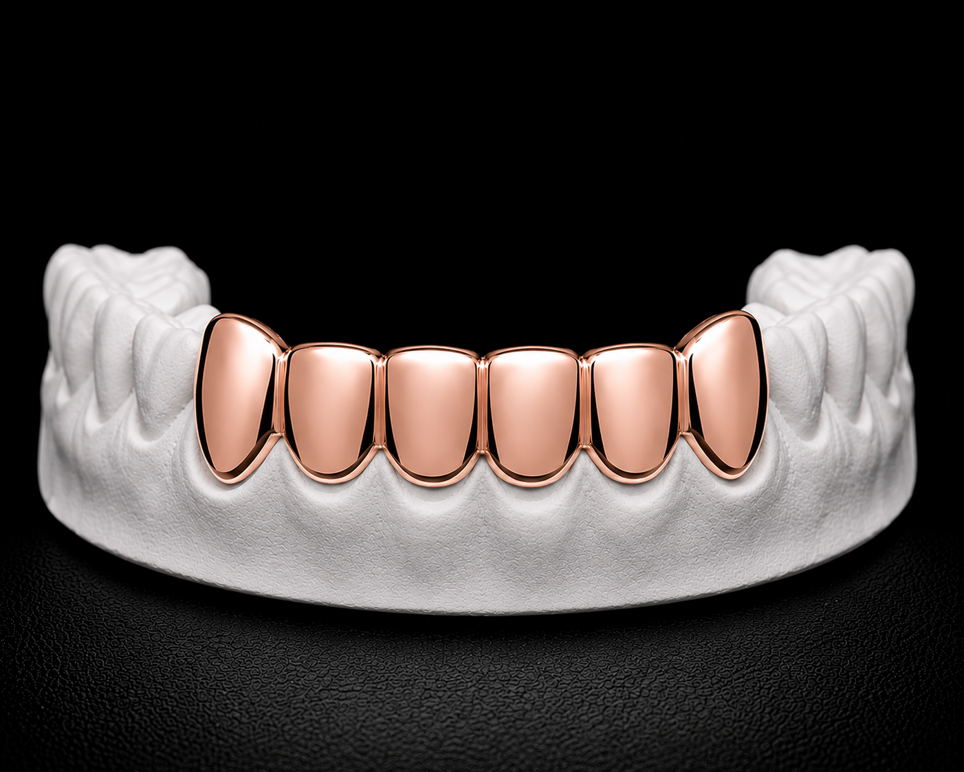 Bottom 6 Grillz — Plain Solid — Rose Gold