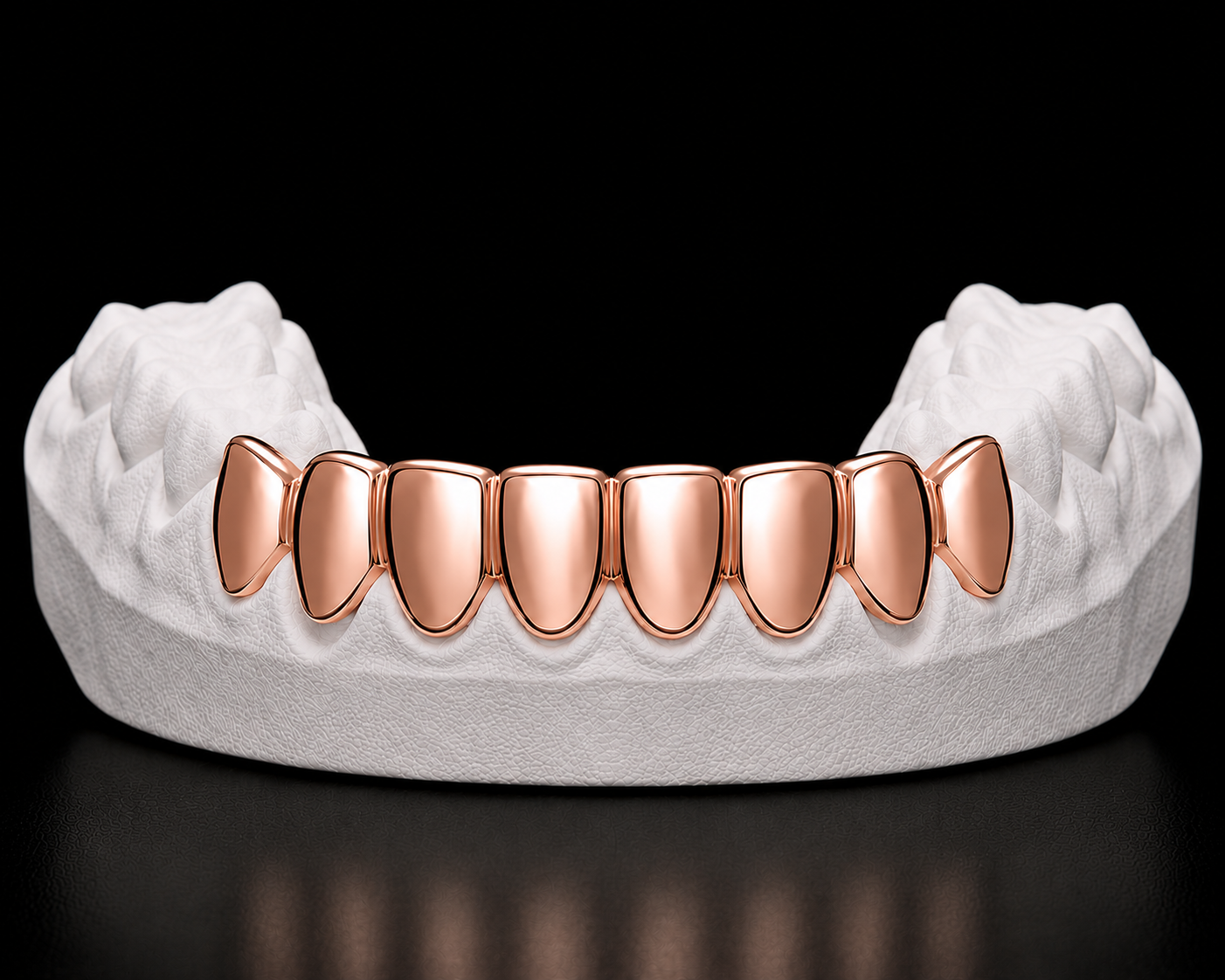 Bottom 8 Grillz — Plain Solid — Rose Gold