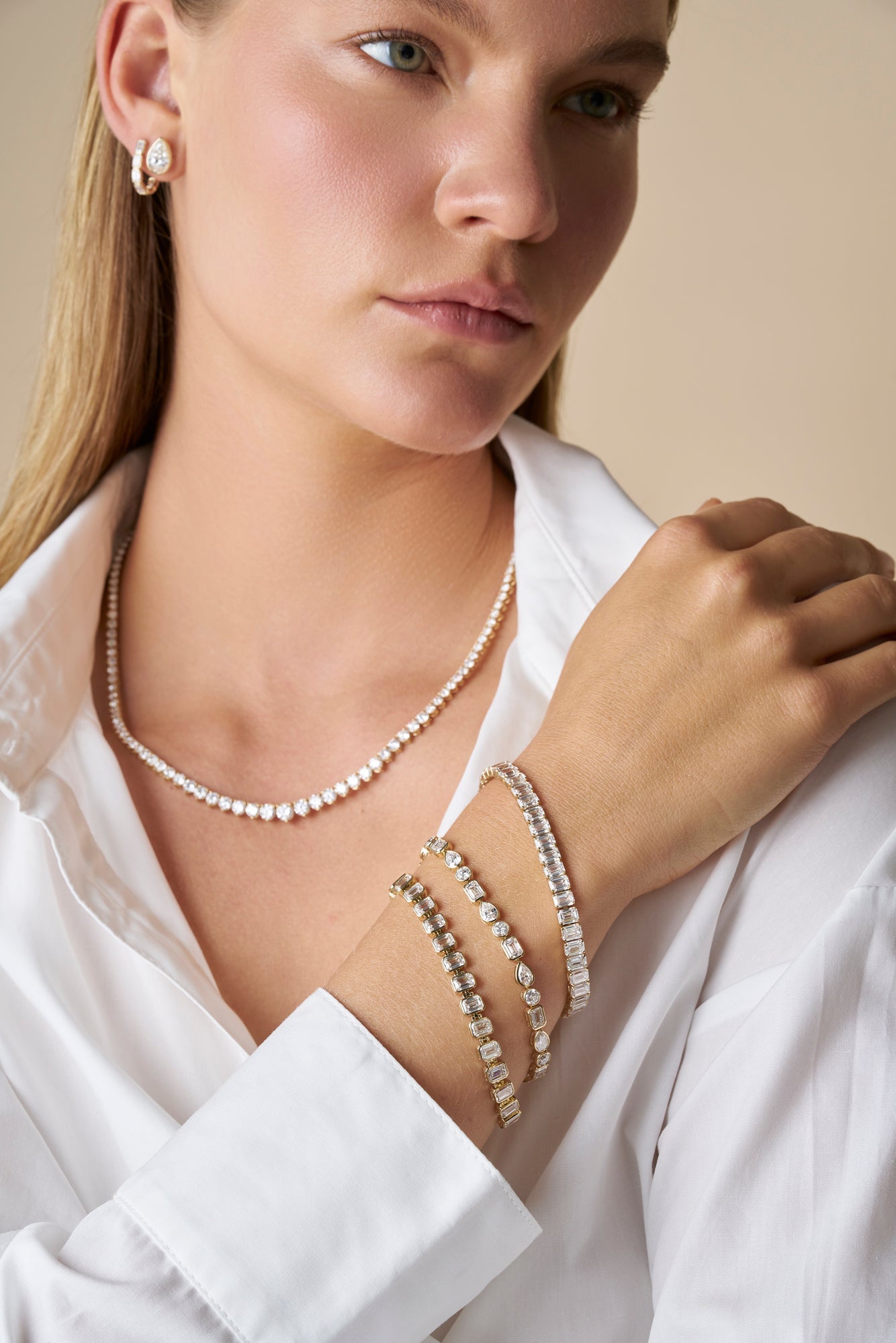 10.3ct Mixed Shape Bezel Tennis Bracelet — Yellow Gold - 19 Eleven Jewellers
