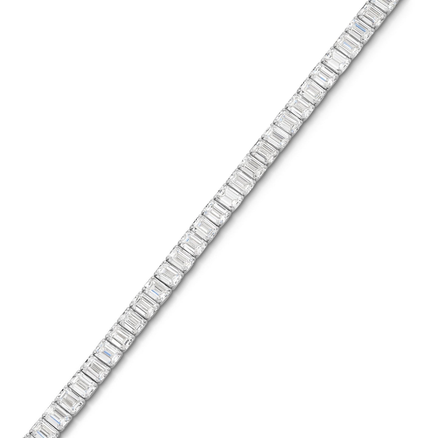 15ct Emerald Cut Bezel Tennis Bracelet — White Gold - 19 Eleven Jewellers