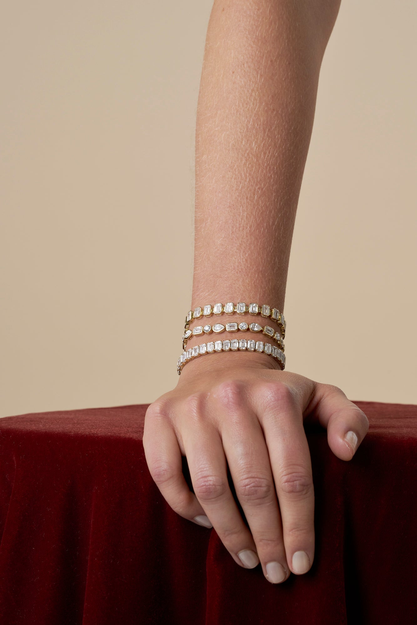 15ct Emerald Cut Bezel Tennis Bracelet — Yellow Gold - 19 Eleven Jewellers