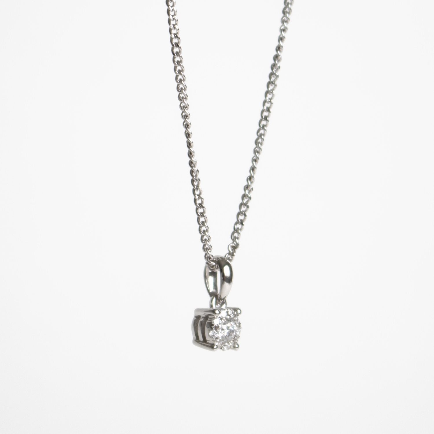 18ct White Gold Diamond Pendant - 19 Eleven Jewellers