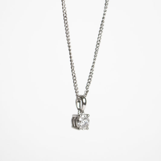 18ct White Gold Diamond Pendant - 19 Eleven Jewellers