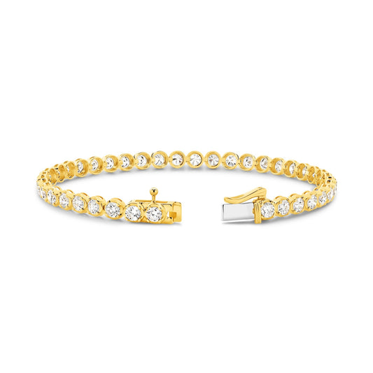 4.9ct Classic Round Tennis Bracelet — Yellow Gold - 19 Eleven Jewellers