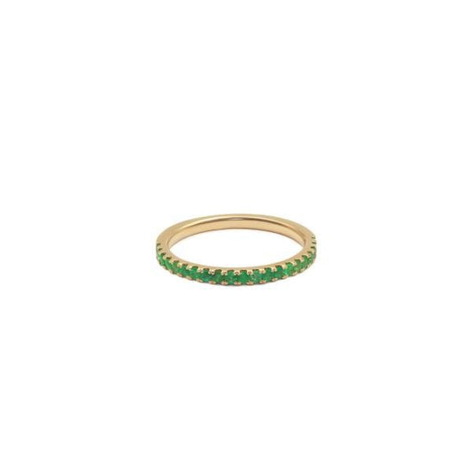 9ct Yellow Gold Half - Eternity Emerald Ring - 19 Eleven Jewellers