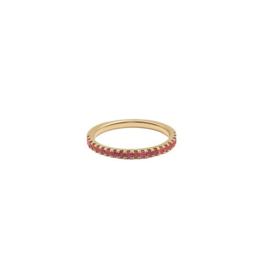 9ct Yellow Gold Half - Eternity Ruby Ring - 19 Eleven Jewellers
