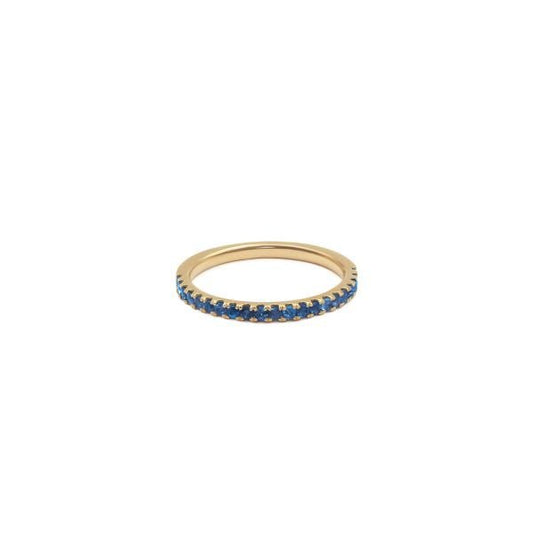 9ct Yellow Gold Half - Eternity Sapphire Ring - 19 Eleven Jewellers