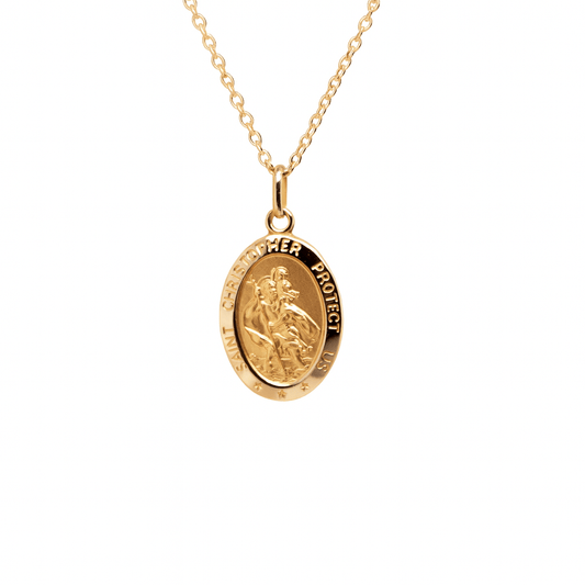 9ct Yellow Gold Oval St Christopher - 19 Eleven Jewellers