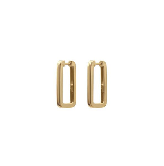 9ct Yellow Long Drop Hoop