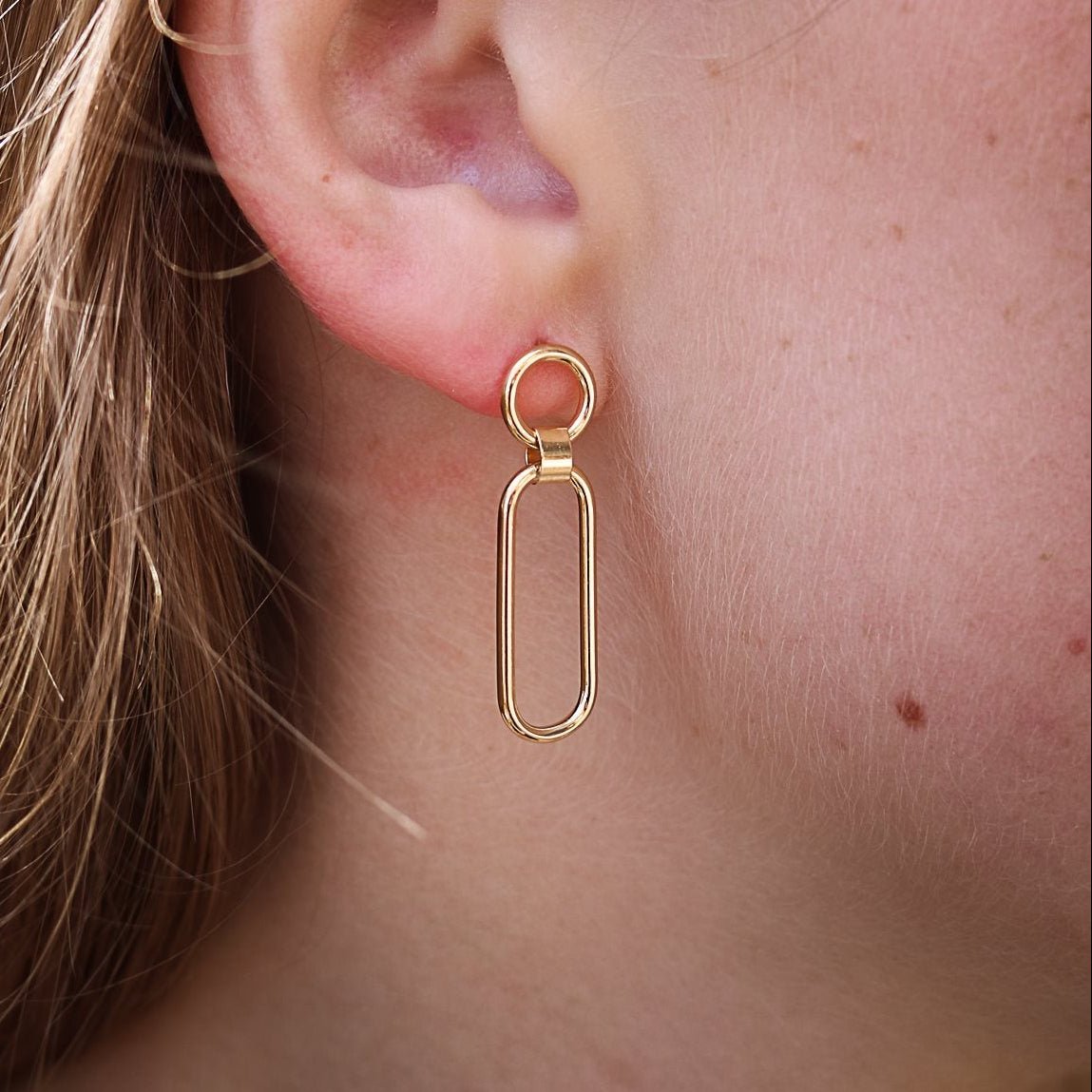 Circle W/ Paperclip Hoop - 19 Eleven Jewellers